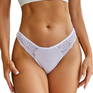 3-Pack Lace Cotton Thongs - KOKOOSH