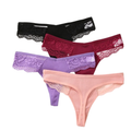 3-Pack Lace Cotton Thongs - KOKOOSH